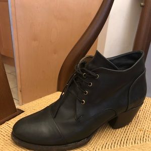 Handmade black leather boots